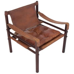 Arne Norell "Sirocco" Safari Sling Chair in Brown Leather