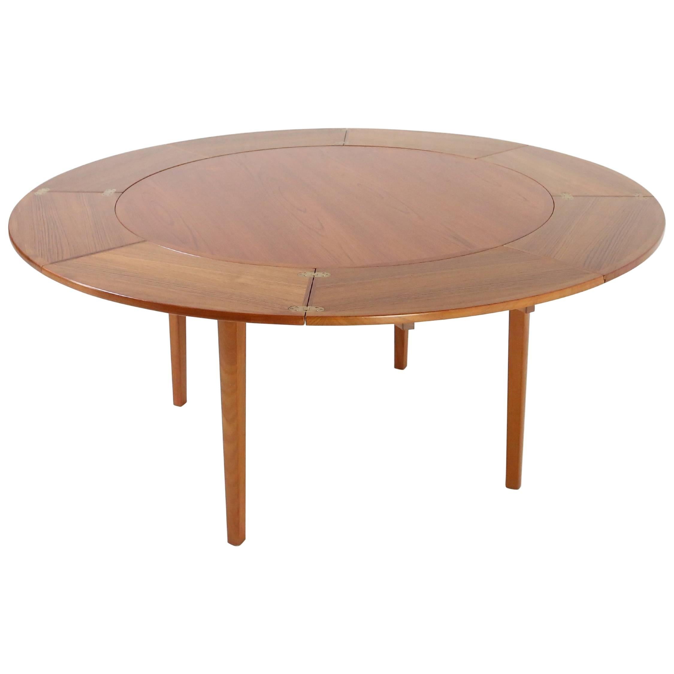 Danish Lotus Flip-Flap Dining Table from Dyrlund, 1960s