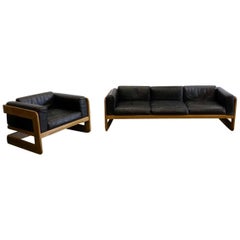 Giuseppe Raimondi Leather Sofa and Chair