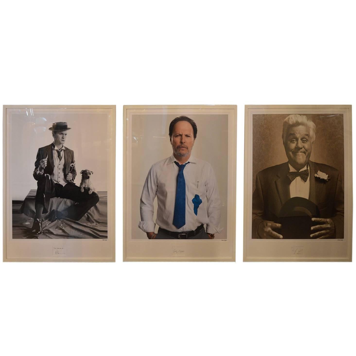 Set of Three Portraits of Comedians
