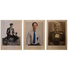 Set of Three Portraits of Comedians