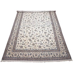Persian Wool and Silk Naein Area Rug