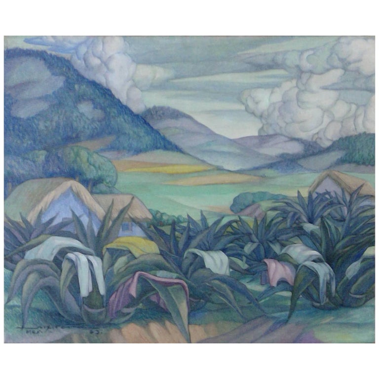 Important Mexican Muralist A.X. ‘Alfonso’ Pena Painting, Drying Laundry