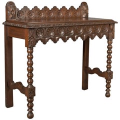 Antique Console Table, 19th Century Scottish Carved Walnut