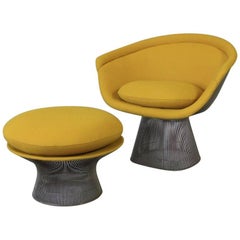 Warren Platner Lounge Chair and Foot Stool, Knoll International