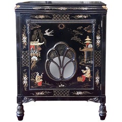 Antique 1920s Chinoiserie Cocktail Cabinet