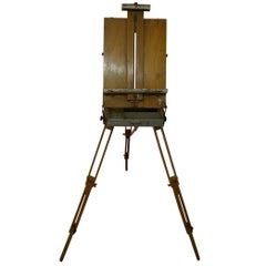 Vintage Mid-20th Century French Painters Easel Suitcase Model