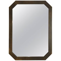 1970s Brushed Brass Octagonal Mirror