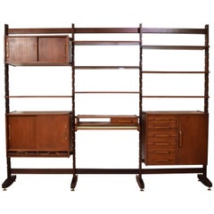 Midcentury Rosewood Shelfing System for Bernini Probably by Frattini