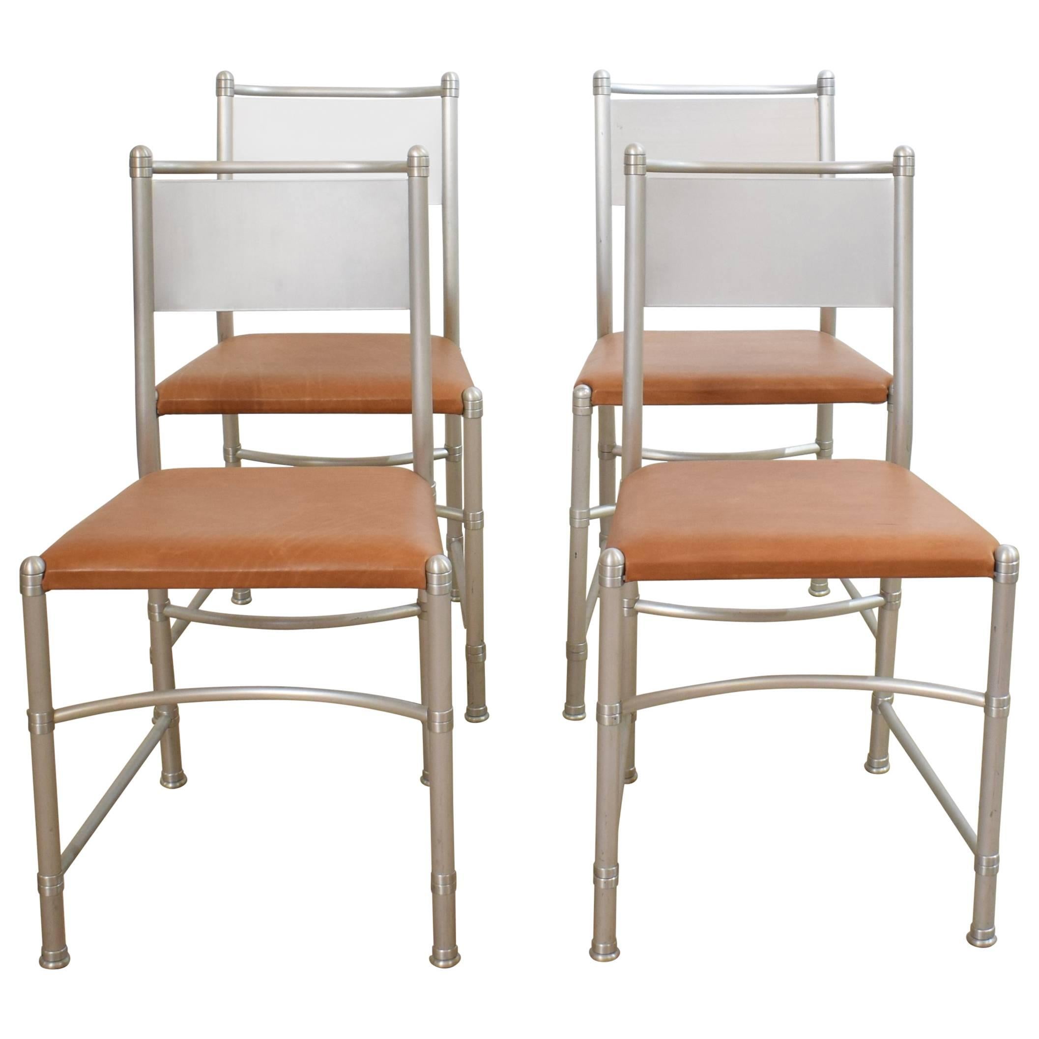 Set of Four Aluminium Dining Chairs Model 1131 by Warren McArthur