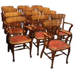 Unique Set of 13 Mahogany Office Chairs