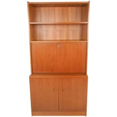 Mid-Century Modern Danish Teak Drop Front Secretary Desk