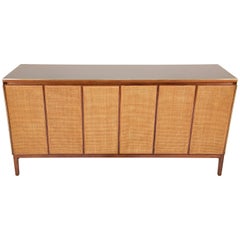 Walnut Sideboard or Cabinet with Caned Doors by Paul McCobb for Calvin