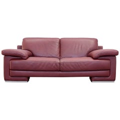 Natuzzi Designer Leather Canapé trois places rouge