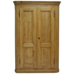 Vintage Pine Two-Door Corner Cupboard