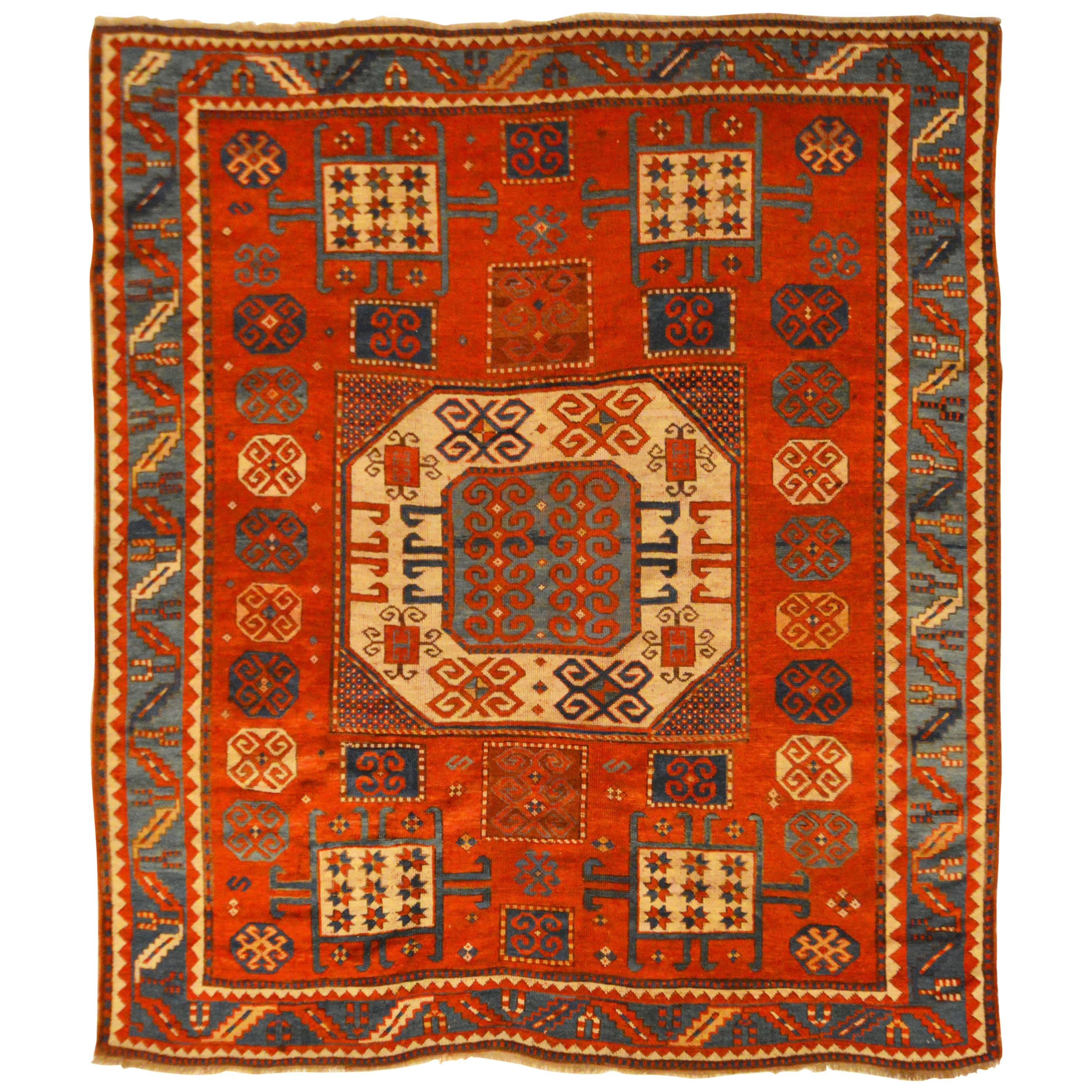 Late 19th Century Caucasian Karachopf Kazak Rug For Sale