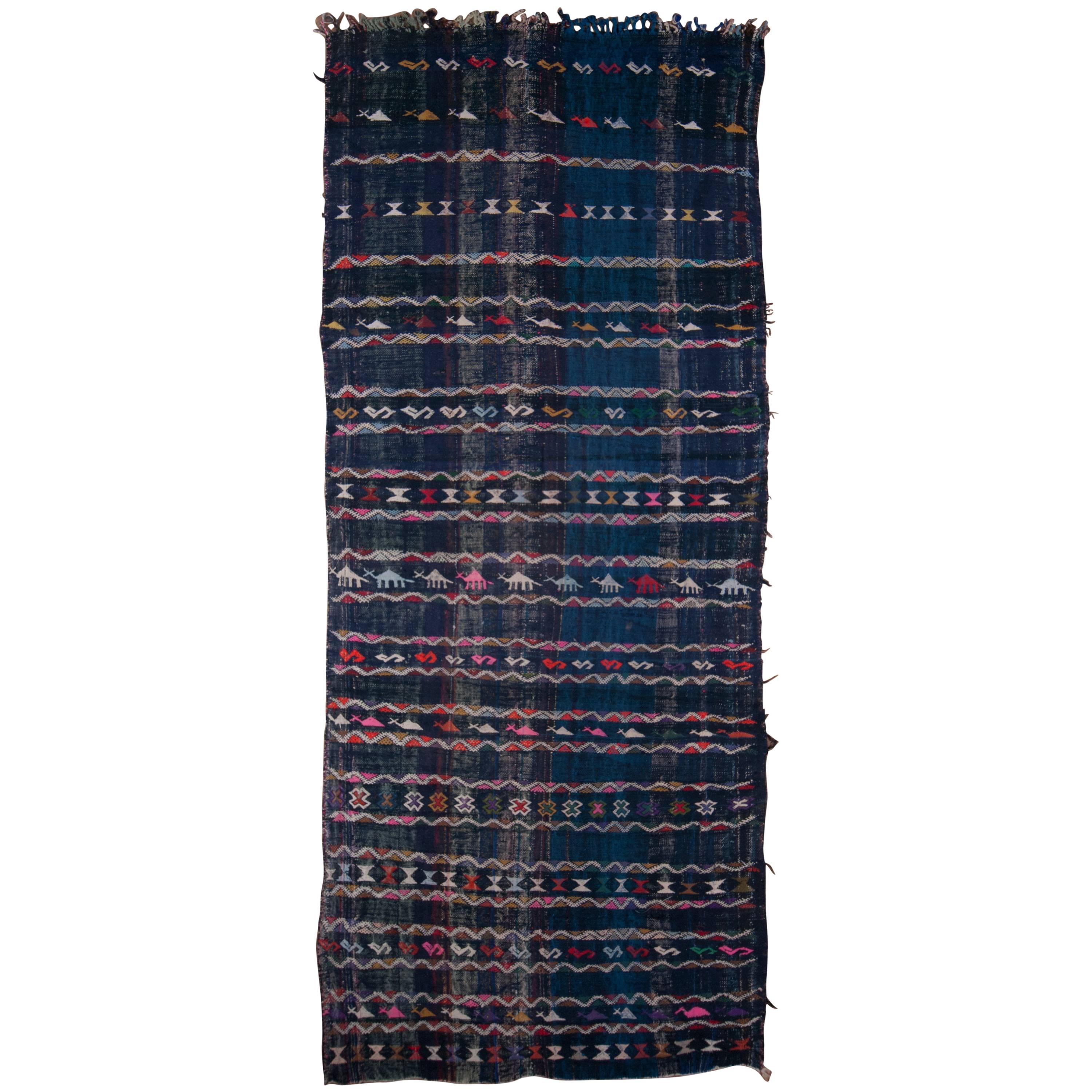 20th Century Morocan Flatweave Carpet For Sale