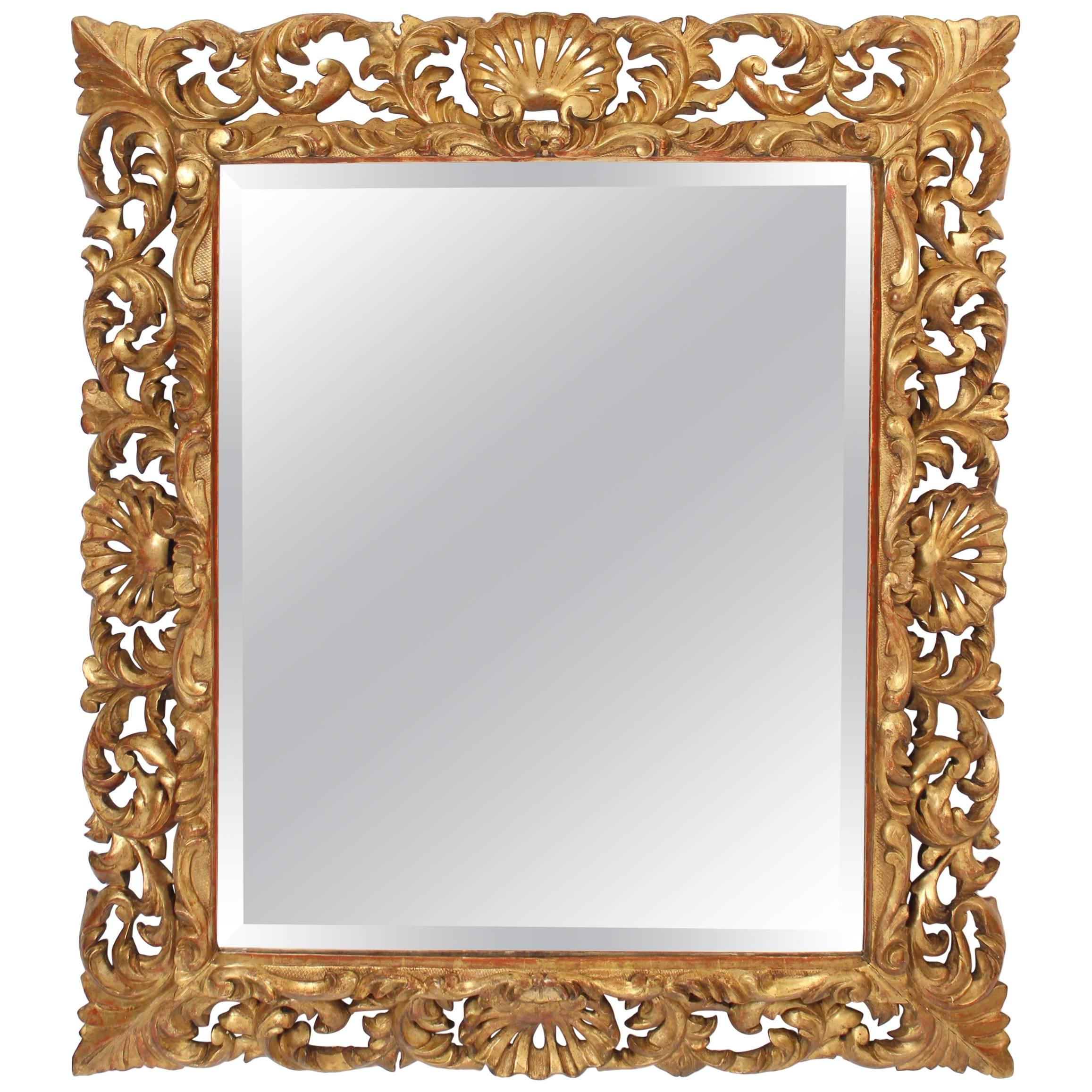 Antique Baroque Style Gilt Wood Mirror