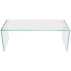 Bow Tie Table, Contemporary Glass and Bronze Coffee Table
