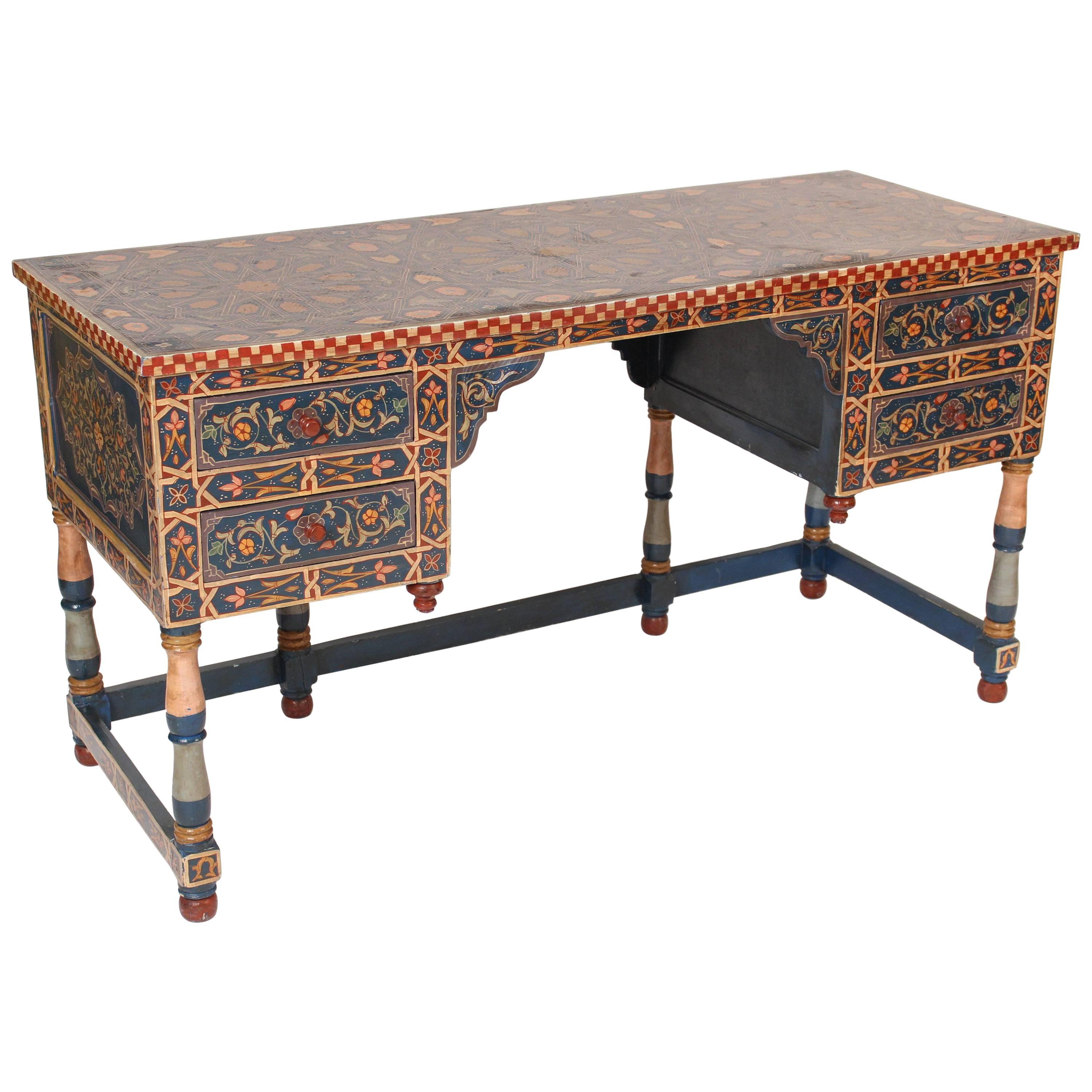 Colorful Moroccan Style Knee Hole Desk