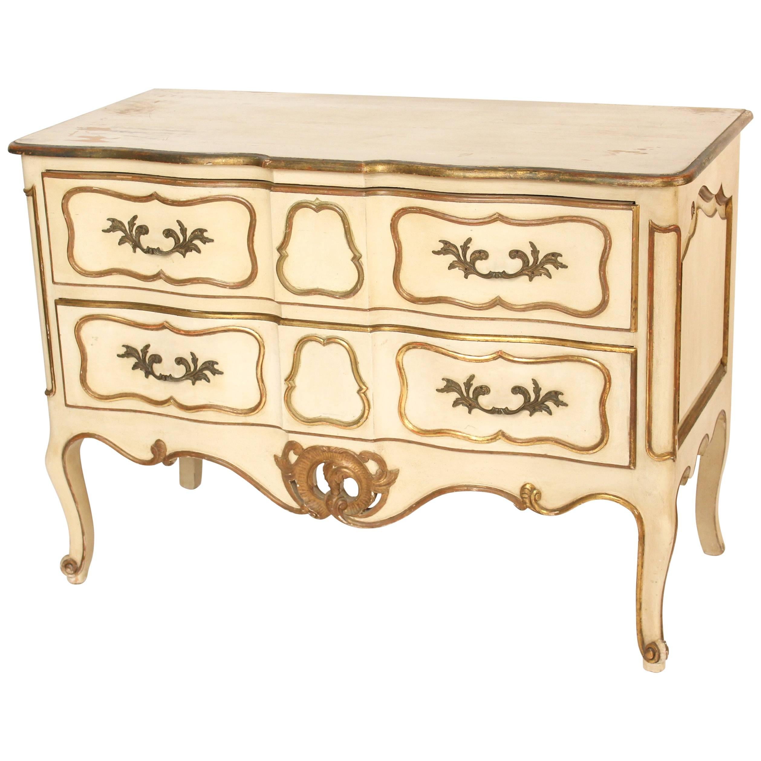 Painted Louis XV Provincial Style Chest of Drawers