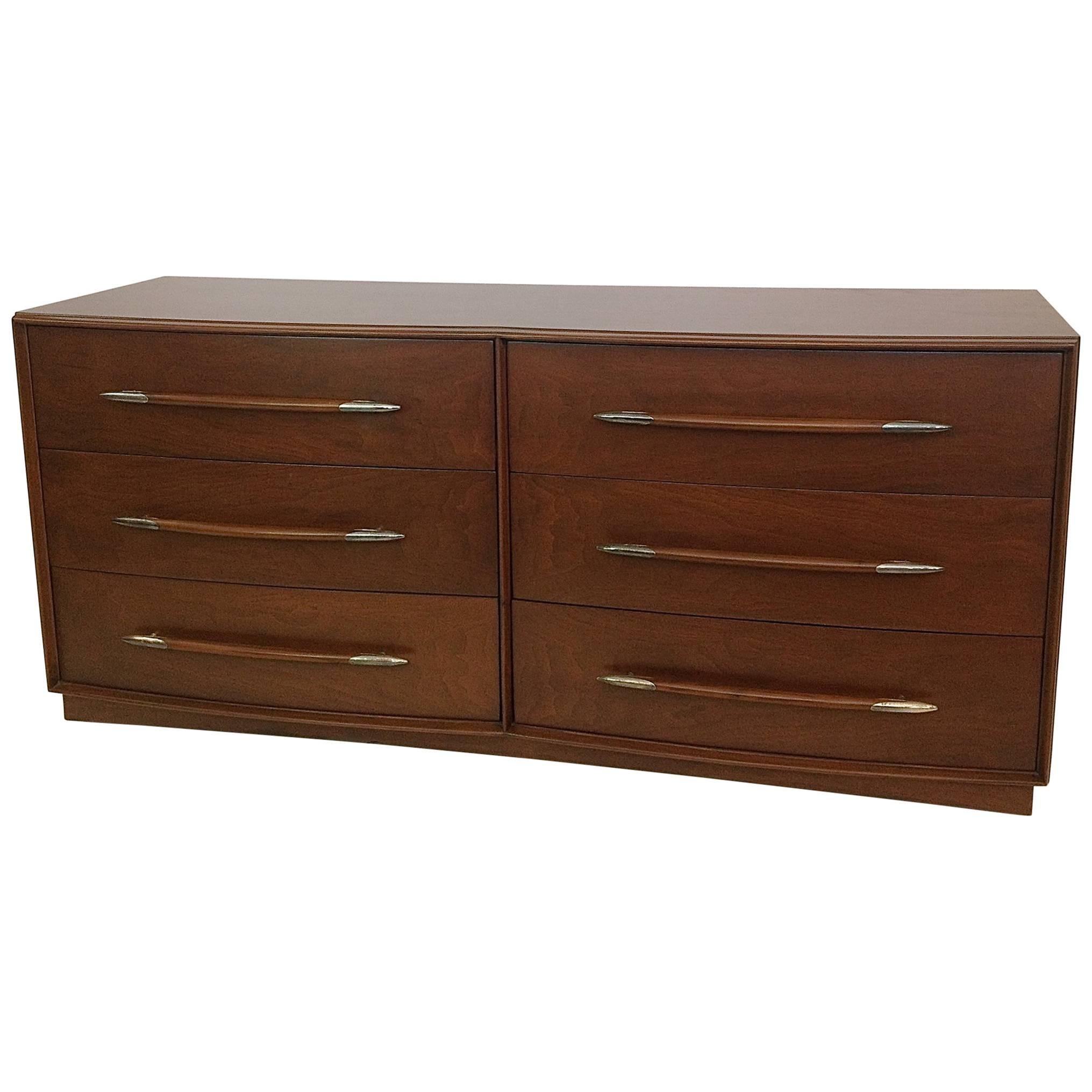 Mid-Century Modern An Illustrious T. H. Robsjohn-Gibbings Mahogany Side-by-Side Dresser  For Sale