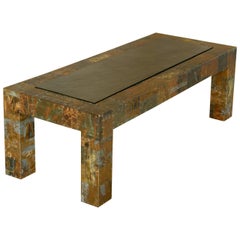 Retro H. A. Larson Brutalist Patchwork Coffee Table with Slate Top