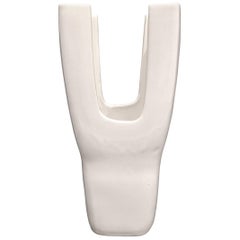 Ikebana Ceramic Japanese Vase in Cream Glaze by Sozan Ikebana Ceramic Japanese Vase in Cream Glaze by Sozan