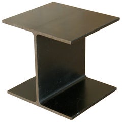 Vintage Steel Side Table Shaped like an I-Beam