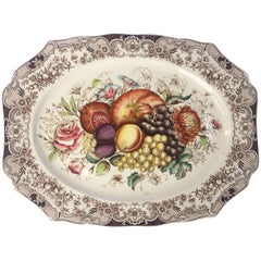 English Transferware Large Platter, Harvest Fruit Pattern by Johnson Brothers