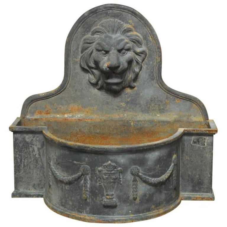 Louis XVI Style Cast Iron Lion Wall Fountain at 1stDibs | cast iron ...