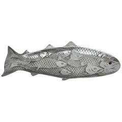 Hammered Aluminium Fish Platter by Arthur Court, 1986