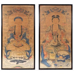 Pair of Framed of Antique Buddhism Paintings