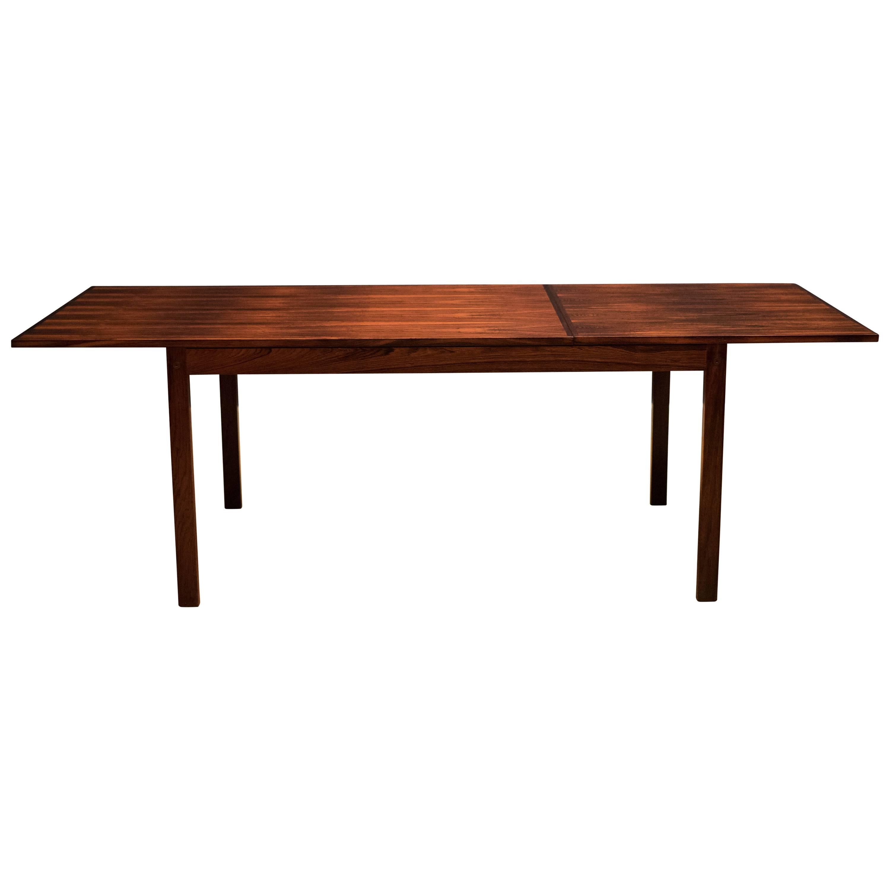 Mid Century Rosewood Dining Table with Extended Leaf