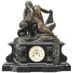Used Mantel Clock "Satyr and Bacchante" after James Pradier