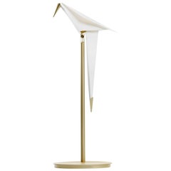 Moooi Perch LED Table Lamp in Brass with White Bird