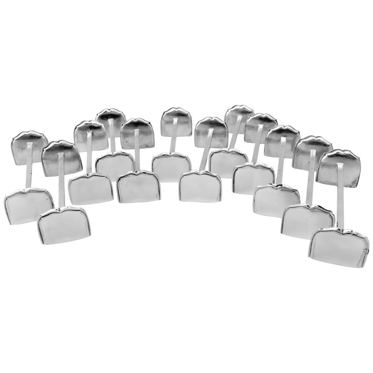 Tetard Rare French All Sterling Silver Knife Rests Set of 12 Pieces at