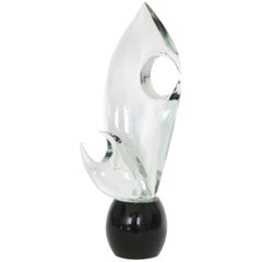 Livio Seguso Murano Glass Sculpture 'Le Forcale'