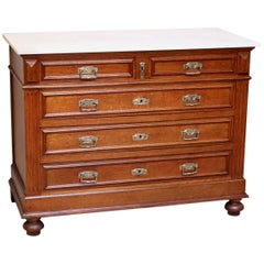 French Oak Marble-Top Chest