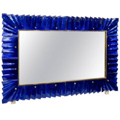 Mirror with Murano Art Glass Frame, Italy, 1980