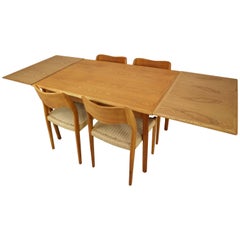 Niels Otto Møller Dining-Room Set of Four Chairs and Extendable Table