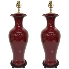 Pair of Sang de Boeuf Vases, Now as Lamps