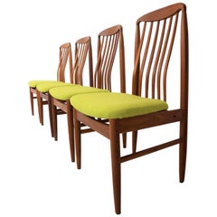 Four Danish Modern Teak Dining Chairs by Benny Linden