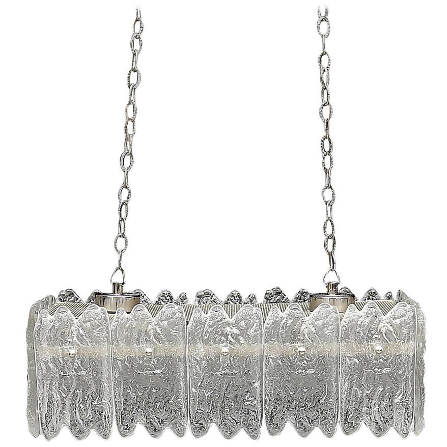 Crystal Glass Chandelier by Carl Fagerlund for Orrefors For Sale