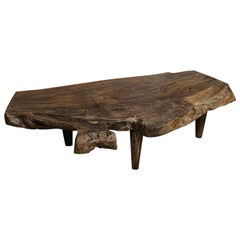Andrianna Shamaris Single Burnt Cerused Teak Wood Coffee Table