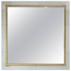 Belgo Chrom Mirror, Chrome and Brass with Smoked Glass of the 1980s, Belgium