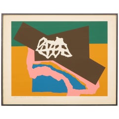 Silkscreen Abstract Geometric by Harold Krisel, Signed and Dated 1975