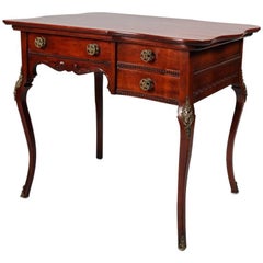 Antique French Louis XVI Caved Mahogany and Ormolu Ladies Writing Desk