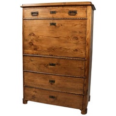 Antique Biedermeier Inlaid Drop Front Secretary, 19th Century