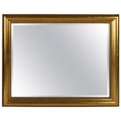 Beaded and Twisted Rope Gold Gilt and Beveled Glass Wall Mirror, 20th Century